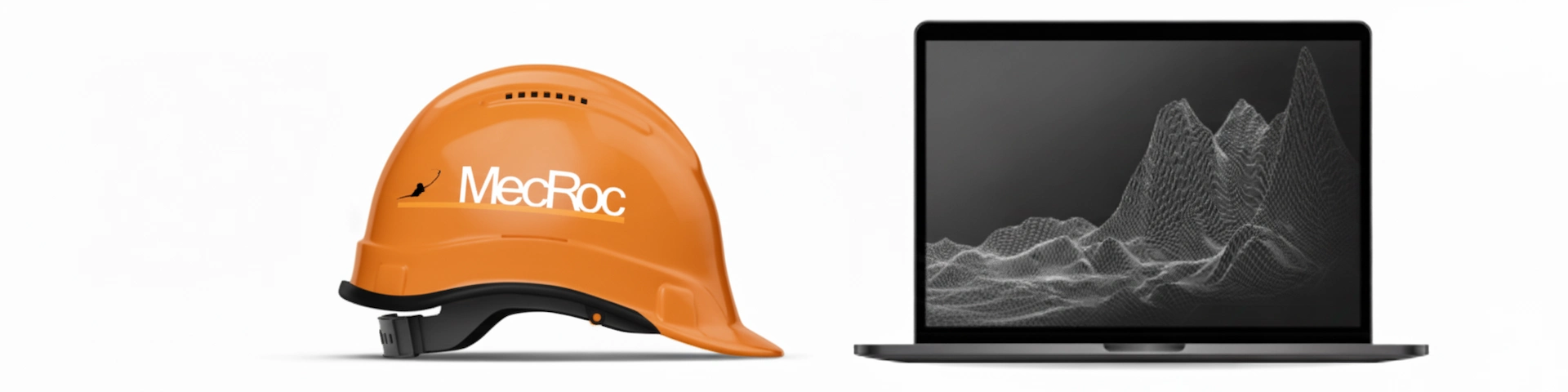 Capacete MecRoc e Notebook com Gráfico